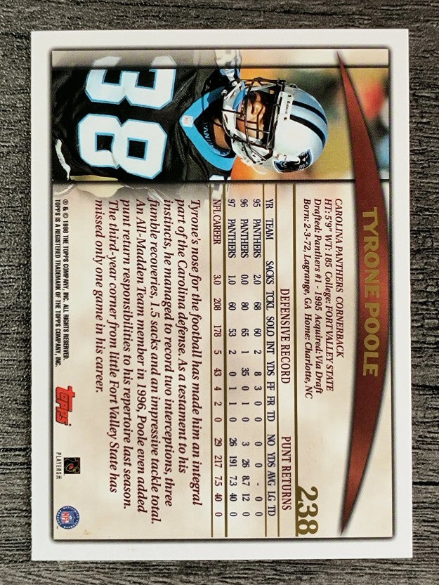 1998 Topps #238 Tyrone Poole
