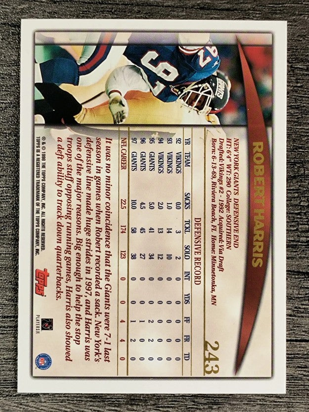 1998 Topps #243 Robert Harris