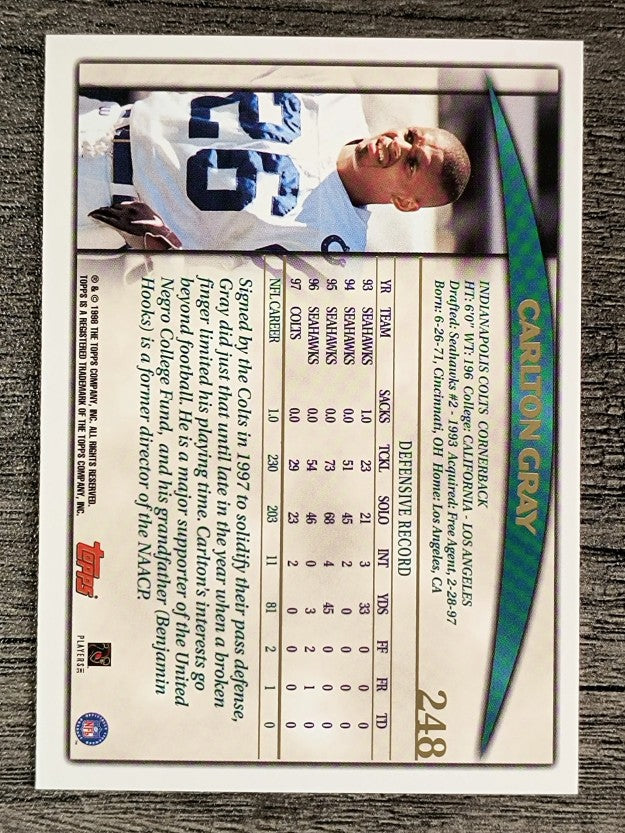 1998 Topps #248 Carlton Gray