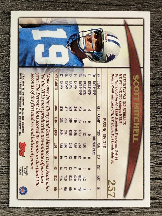 1998 Topps #257 Scott Mitchell