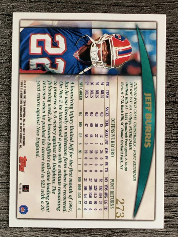 1998 Topps #273 Jeff Burris