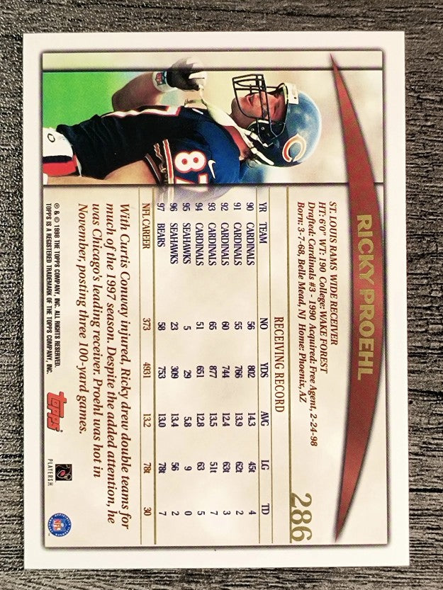 1998 Topps #286 Ricky Proehl