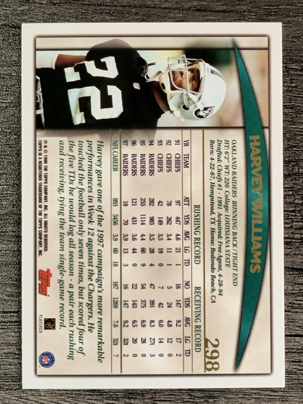 1998 Topps #298 Harvey Williams