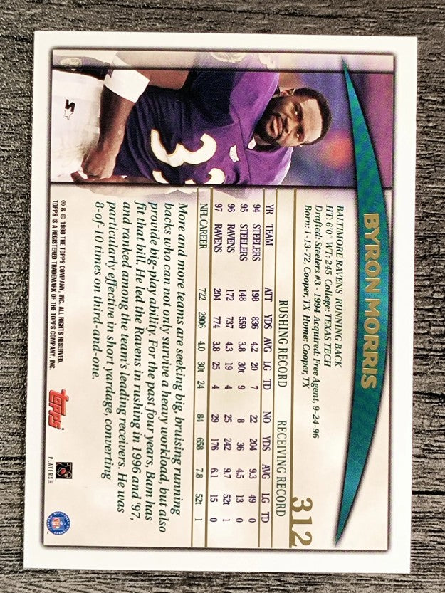 1998 Topps #312 Byron Bam Morris
