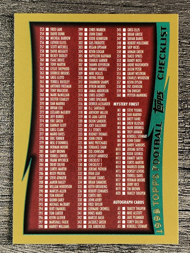 1998 Topps #330 Checklist 2