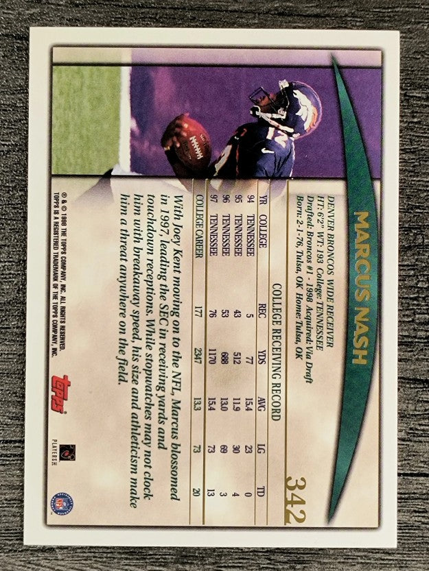 1998 Topps #342 Marcus Nash RC