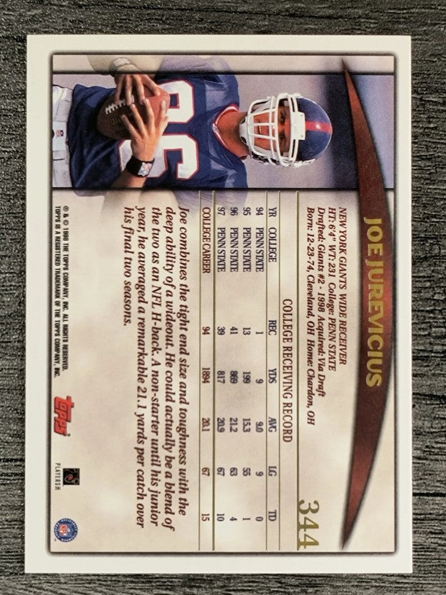 1998 Topps #344 Joe Jurevicius RC