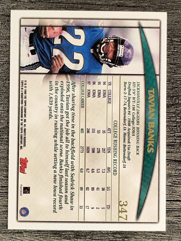 1998 Topps #347 Tavian Banks RC