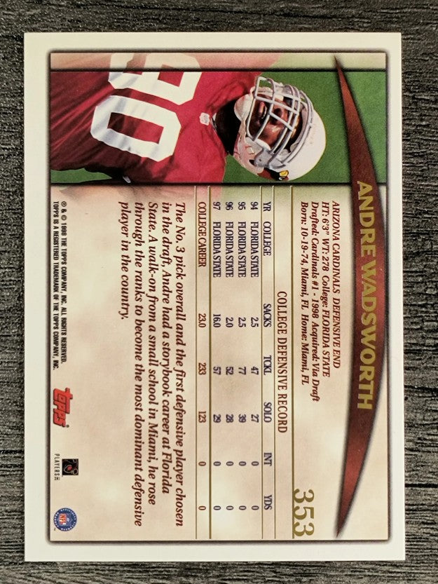 1998 Topps #353 Andre Wadsworth RC