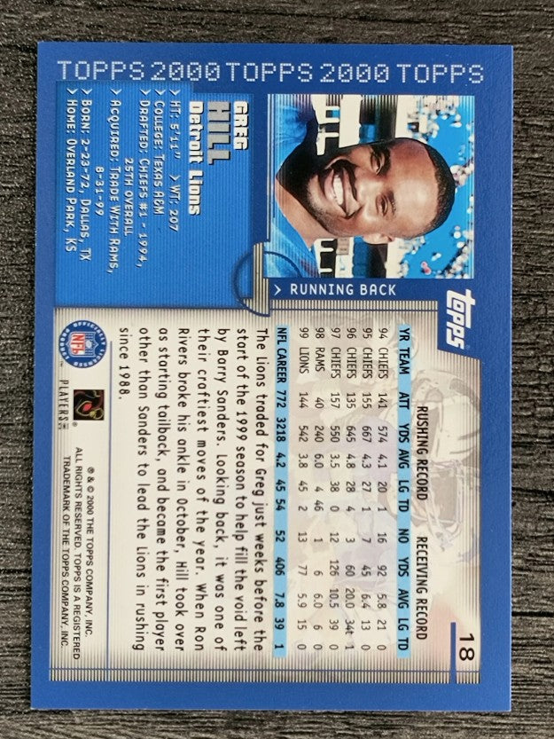 2000 Topps #18 Greg Hill