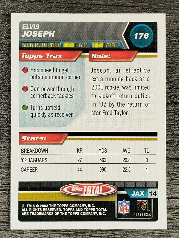 2003 Topps Total #176 Elvis Joseph
