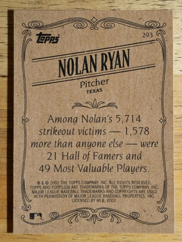 2002 Topps 206 #293B Nolan Ryan Rangers RET (NM)