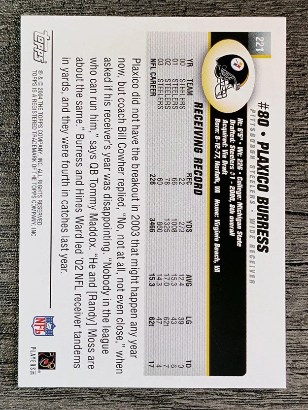 2004 Topps #221 Plaxico Burress