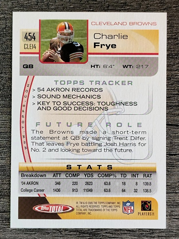 2005 Topps Total #454 Charlie Frye RC