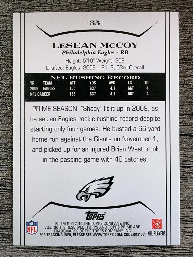 2010 Topps Prime Retail #35 LeSean McCoy