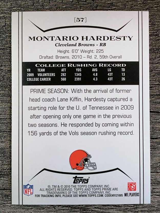 2010 Topps Prime Retail #57 Montario Hardesty RC