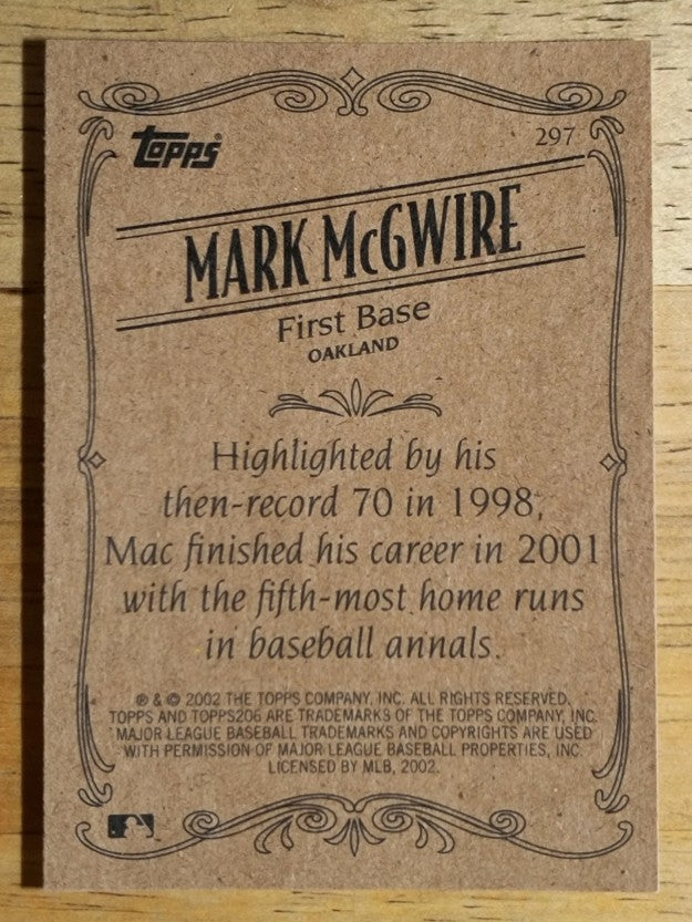 2002 Topps 206 #297A Mark McGwire A's RET