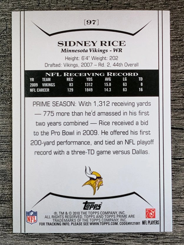 2010 Topps Prime Retail #97 Sidney Rice