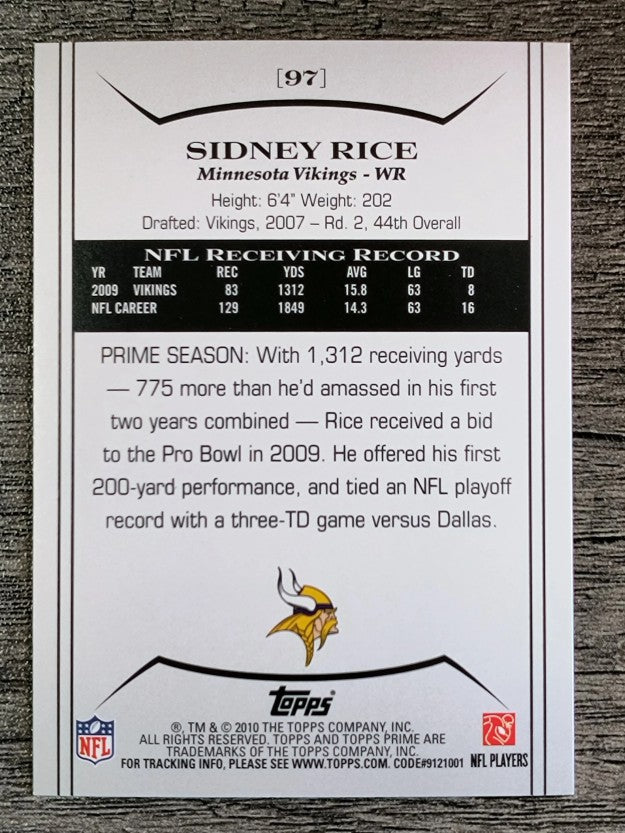 2010 Topps Prime Retail #97 Sidney Rice