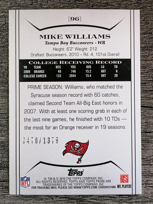 2010 Topps Prime Retail Bronze #96 Mike Williams
