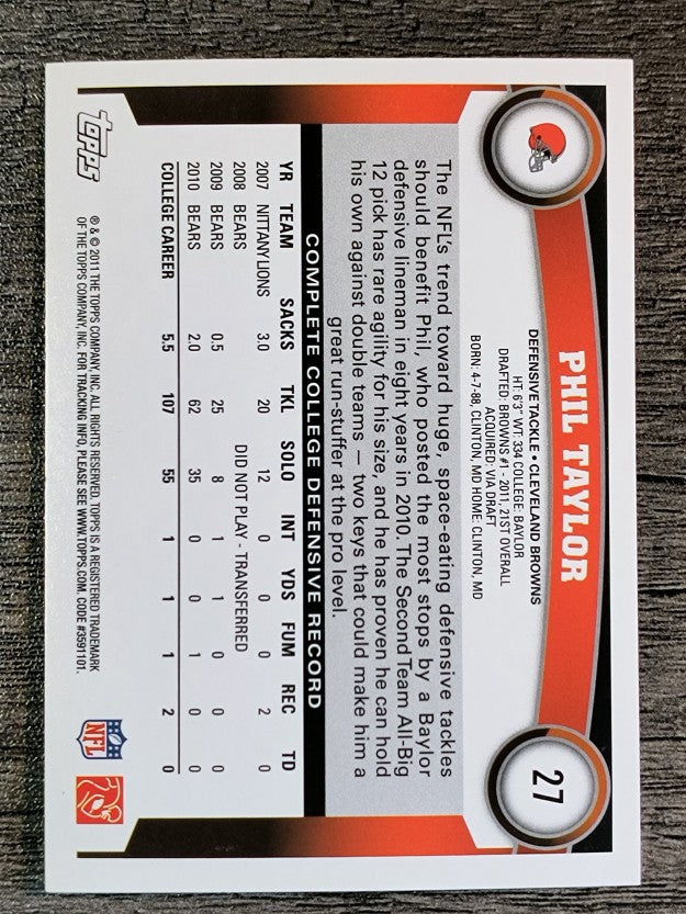 2011 Topps #27 Phil Taylor RC