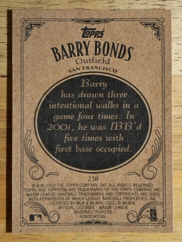 2002 Topps 206 #238C Barry Bonds w/o Wrist Band