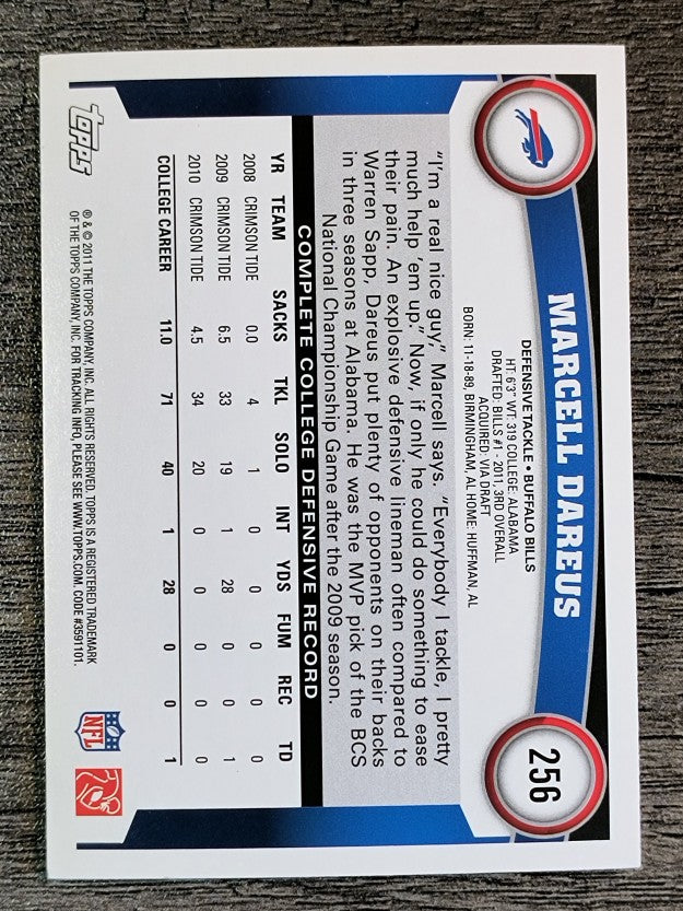 2011 Topps #256 Marcell Dareus RC