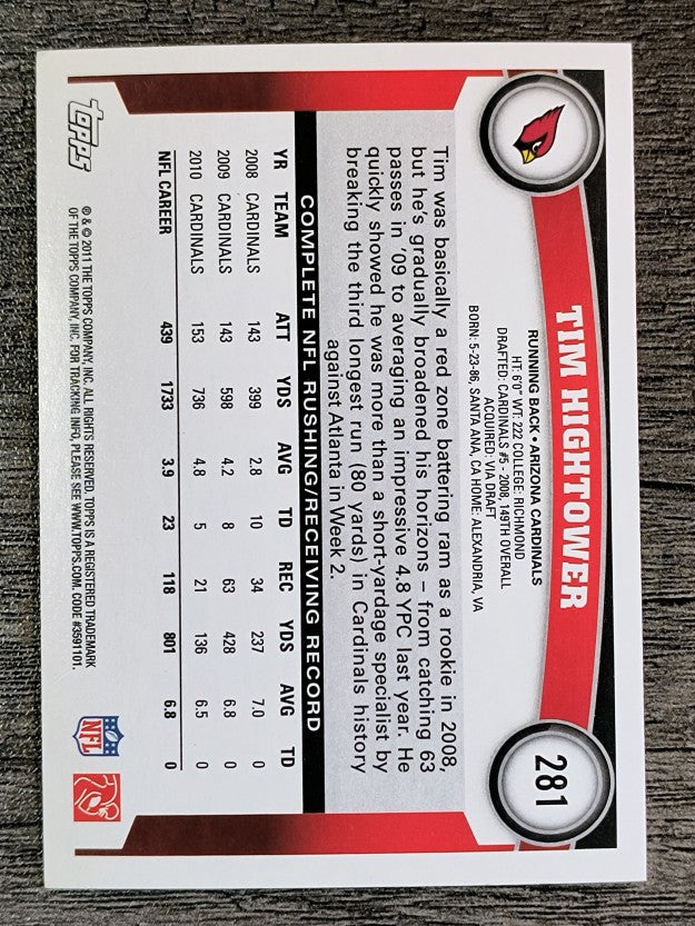 2011 Topps #281 Tim Hightower