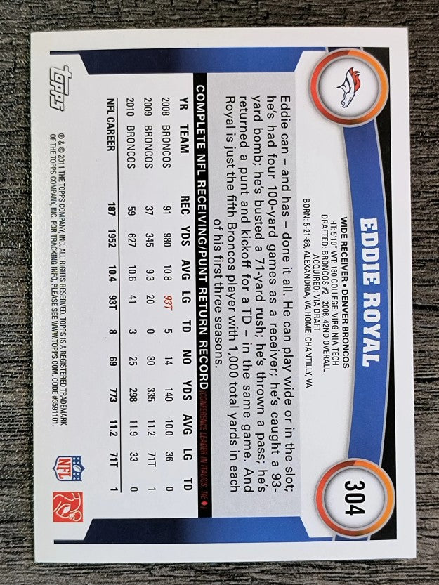 2011 Topps #304 Eddie Royal