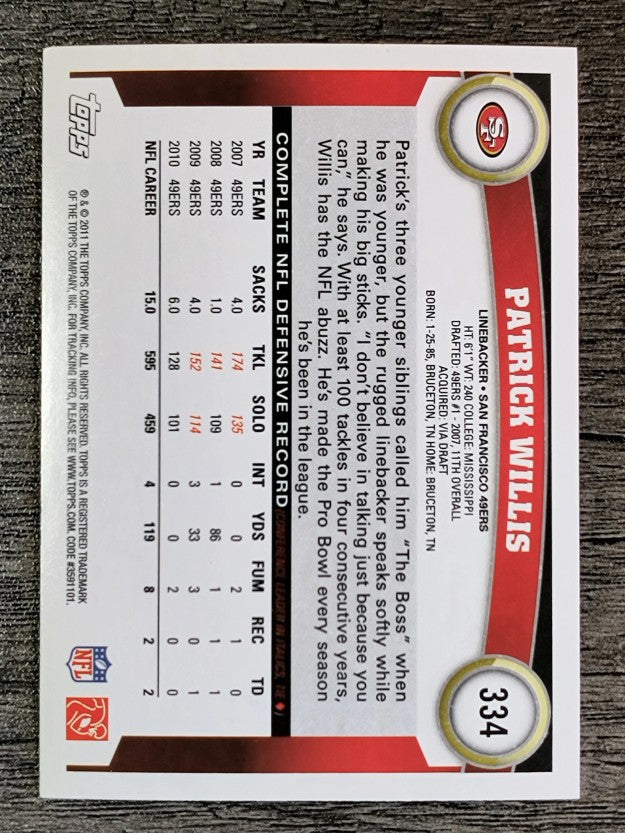2011 Topps #334 Patrick Willis