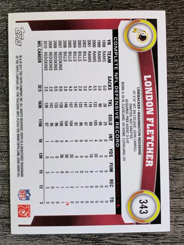 2011 Topps #343 London Fletcher