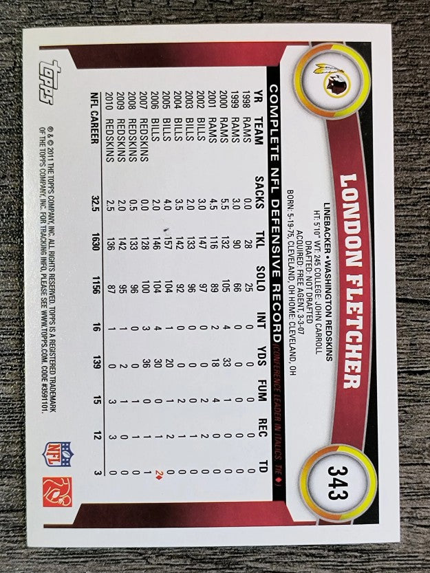2011 Topps #343 London Fletcher