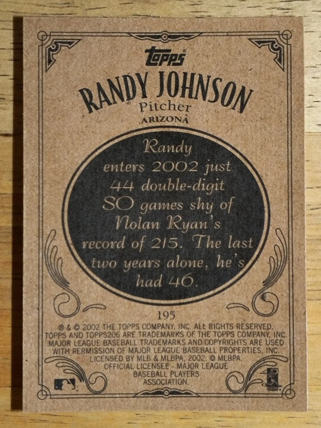 2002 Topps 206 #195B Randy Johnson Purple Jsy