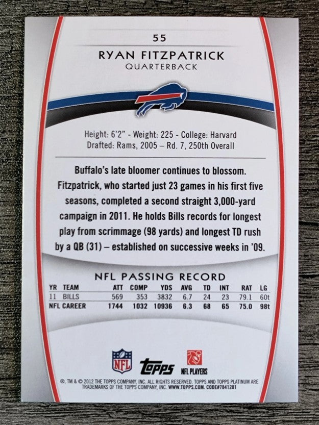 2012 Topps Platinum #55 Ryan Fitzpatrick