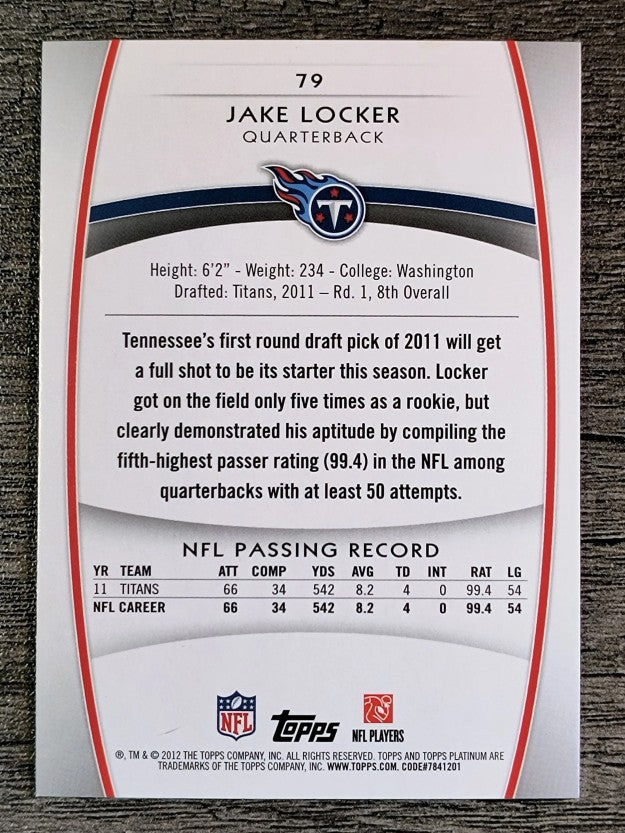 2012 Topps Platinum #79 Jake Locker