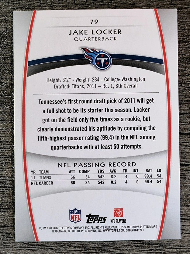 2012 Topps Platinum #79 Jake Locker