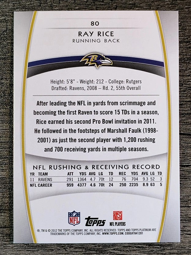 2012 Topps Platinum #80 Ray Rice