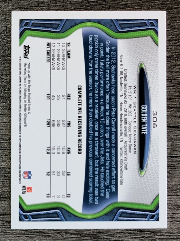 2013 Topps #306 Golden Tate