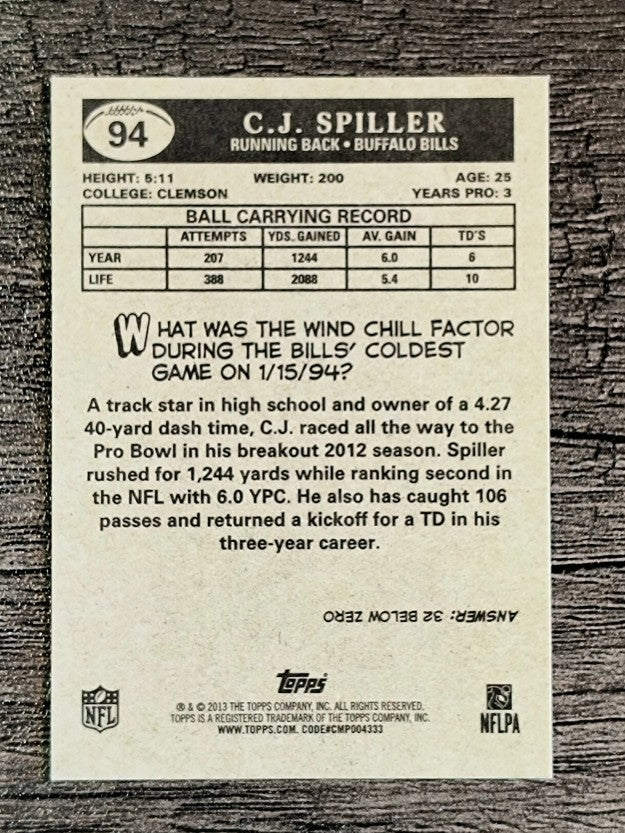 2013 Topps 1959 Mini #94 C.J. Spiller