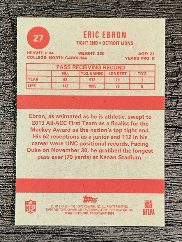 2014 Topps Chrome 1963 Minis #27 Eric Ebron
