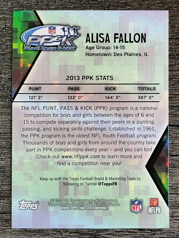 2014 Topps Punt Pass and Kick Champions #8 Alisa Fallon
