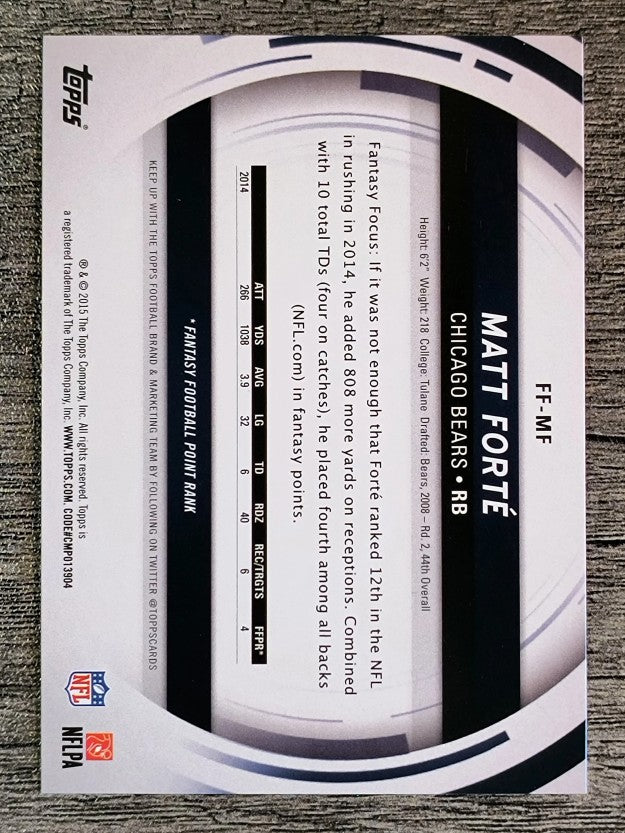 2015 Topps Fantasy Focus #FFMF Matt Forte