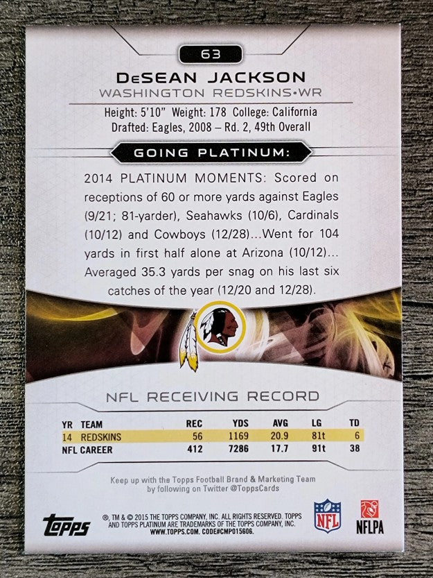 2015 Topps Platinum #63 DeSean Jackson