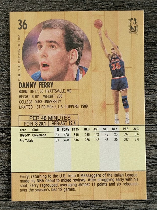 1991-92 Fleer #36 Danny Ferry