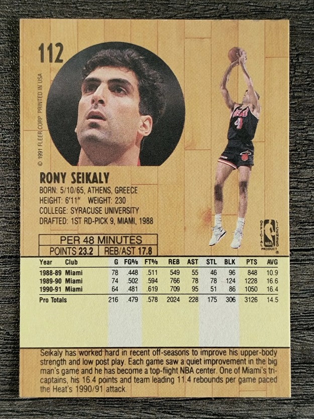 1991-92 Fleer #112 Rony Seikaly