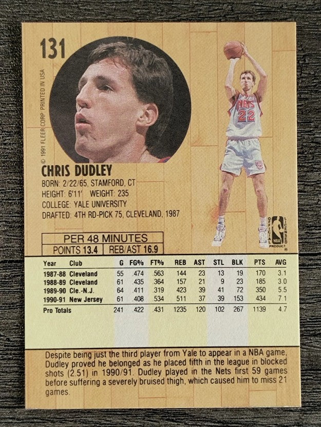 1991-92 Fleer #131 Chris Dudley