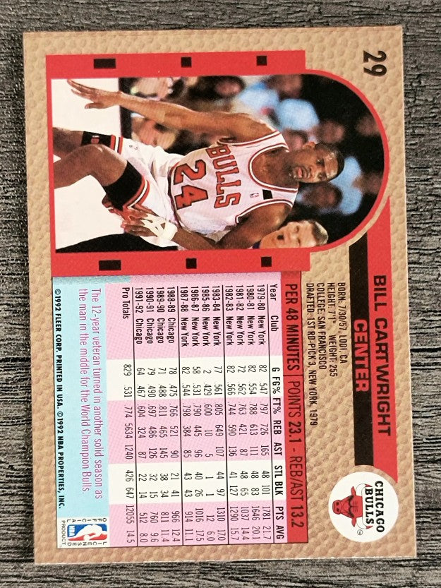 1992-93 Fleer #29 Bill Cartwright