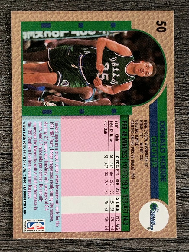 1992-93 Fleer #50 Donald Hodge