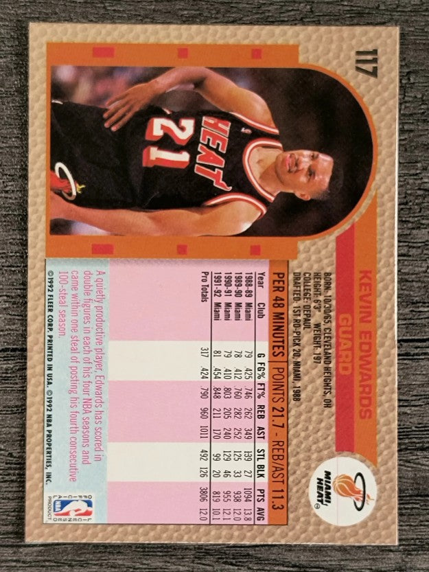 1992-93 Fleer #117 Kevin Edwards