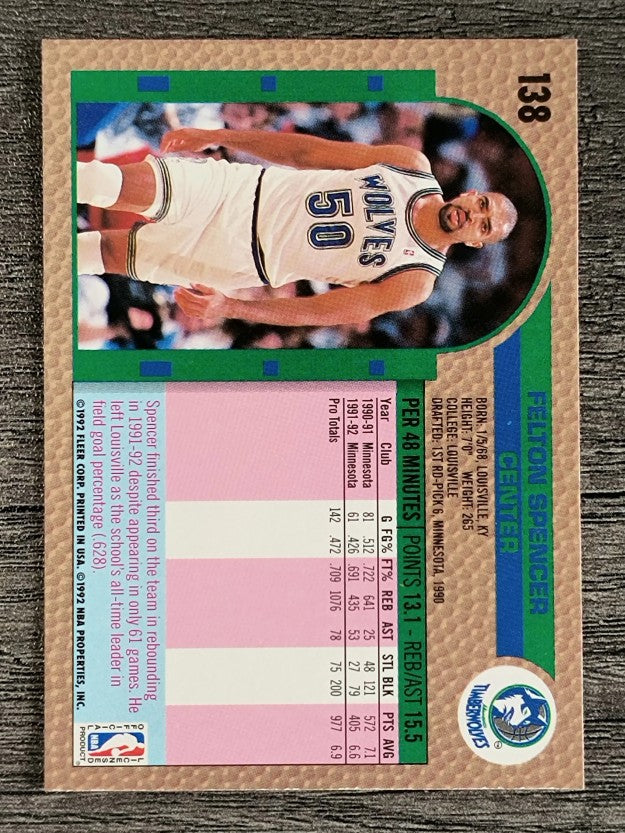 1992-93 Fleer #138 Felton Spencer